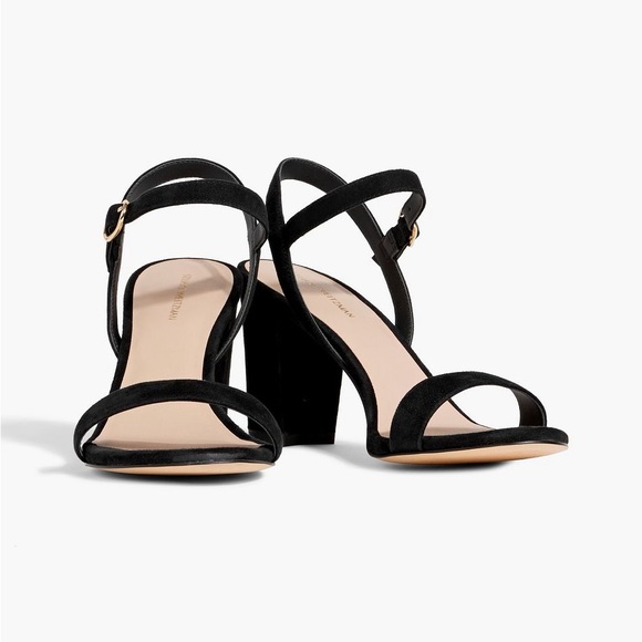 Stuart Weitzman Black Suede Heeled Sandals - Picture 7 of 8